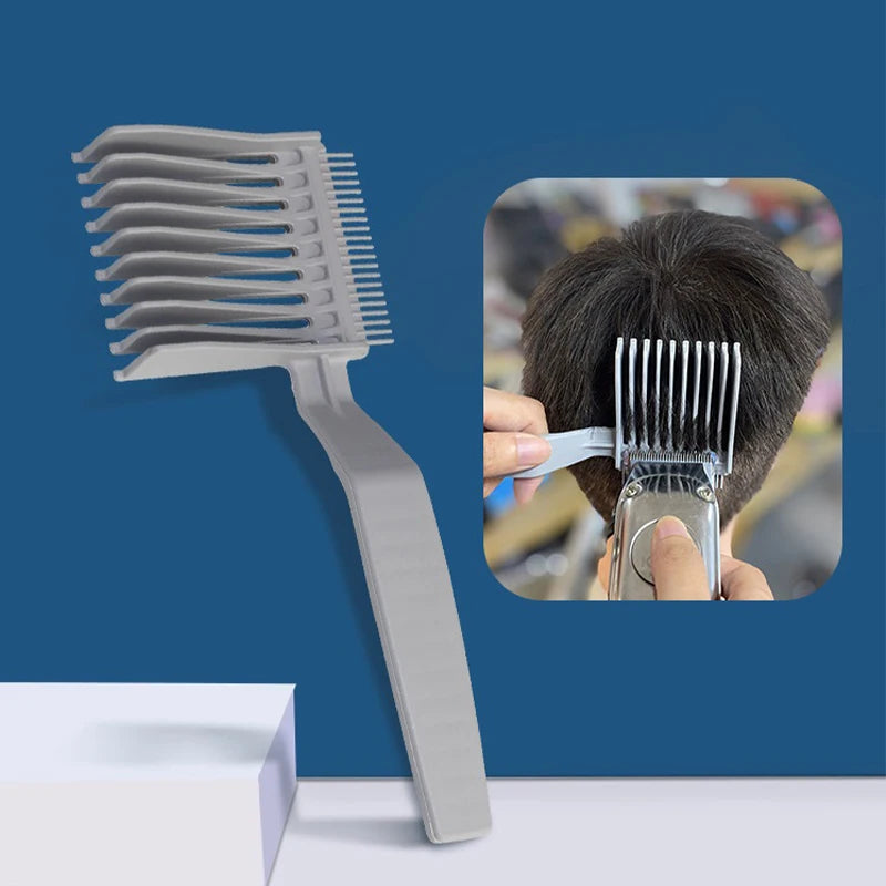2PCS Kit Upgrade Barber Flat Top Hair Cut Combs Men'S Arc Design Curved Positioning Hair Clipper Combs Salon Hairdresser Tools