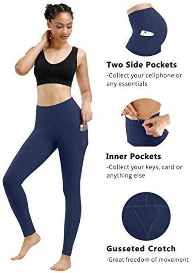 3 Pack High Waist Yoga Pants,Yoga Pants for Women Tummy Control Workout Pants 4 Way Stretch Leggings with Pockets